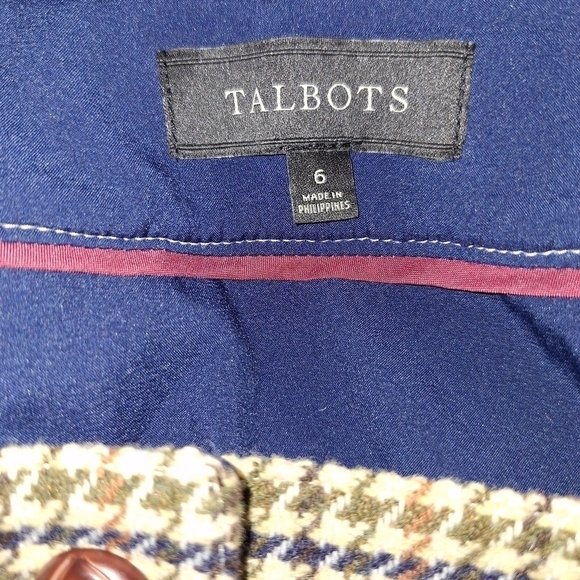 Talbots wool-blend houndstooth button front skirt - Picture 6 of 7